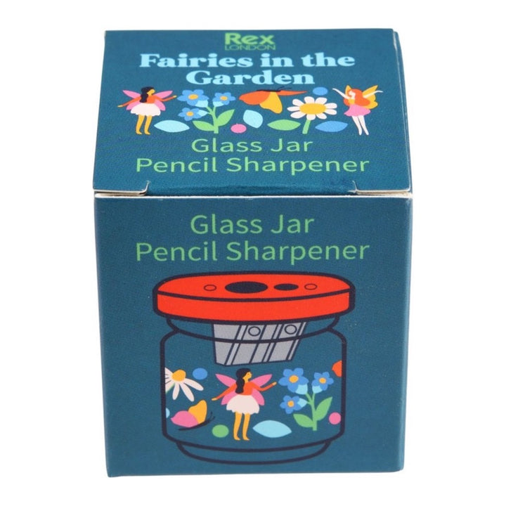 REX LONDON GLASS JAR PENCIL SHARPENER, FAIRIES