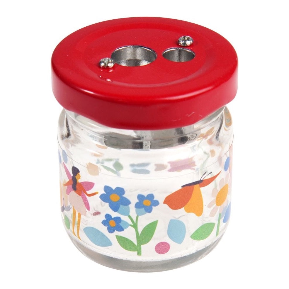 REX LONDON GLASS JAR PENCIL SHARPENER, FAIRIES