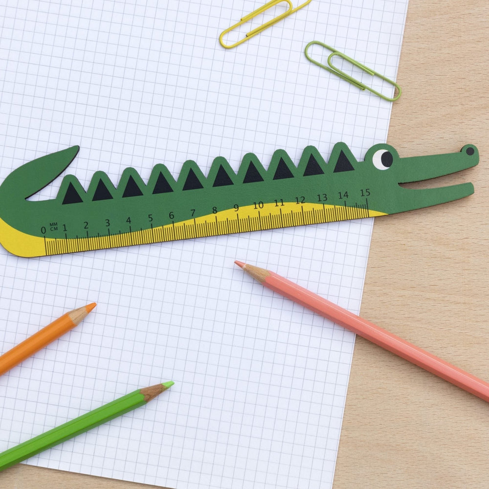 REX LONDON WOODEN RULER CROCODILE