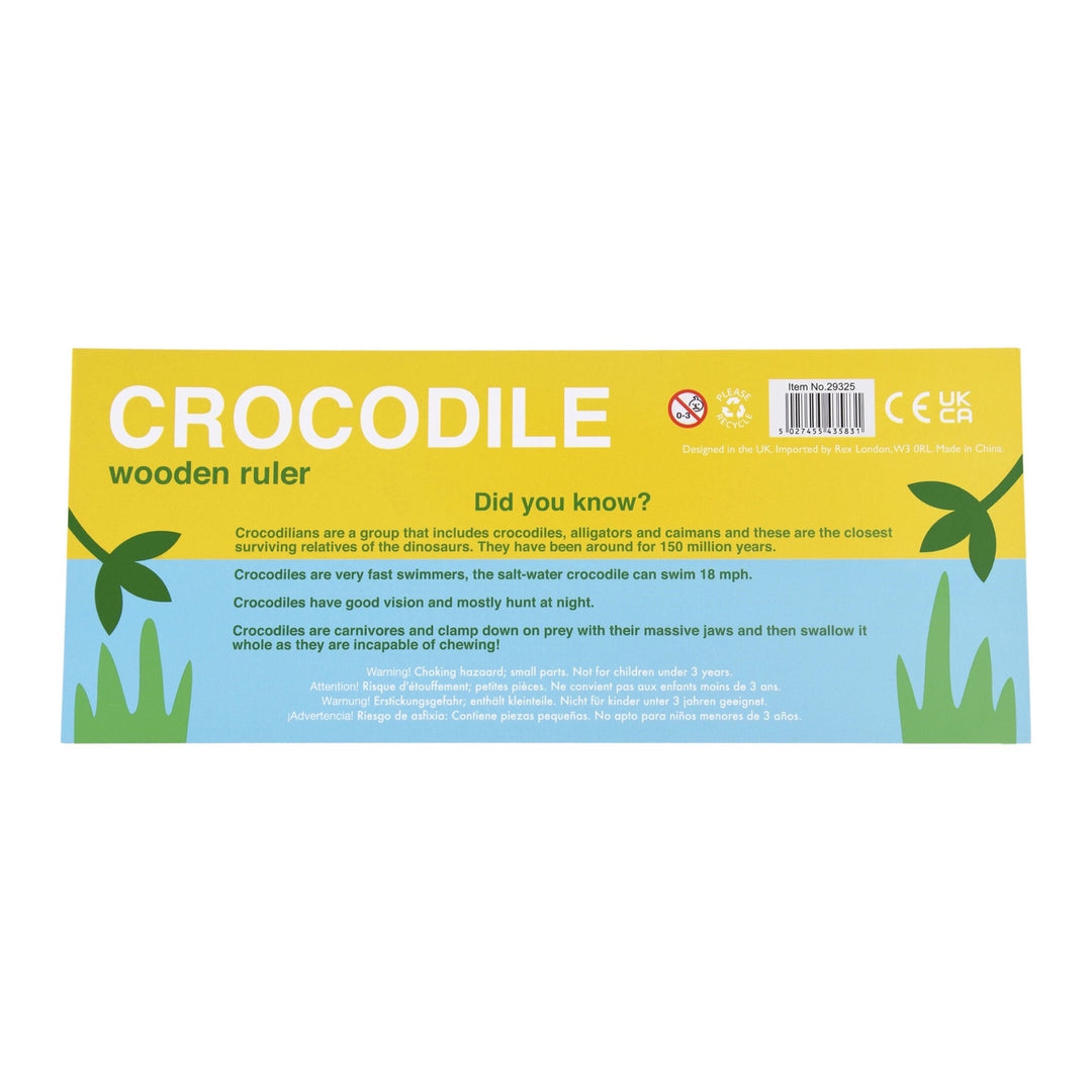 REX LONDON WOODEN RULER CROCODILE