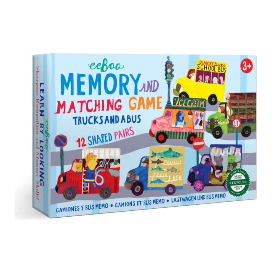 EEBOO MEMORY &amp; MATCHING GAME, TRUCKS &amp; BUS
