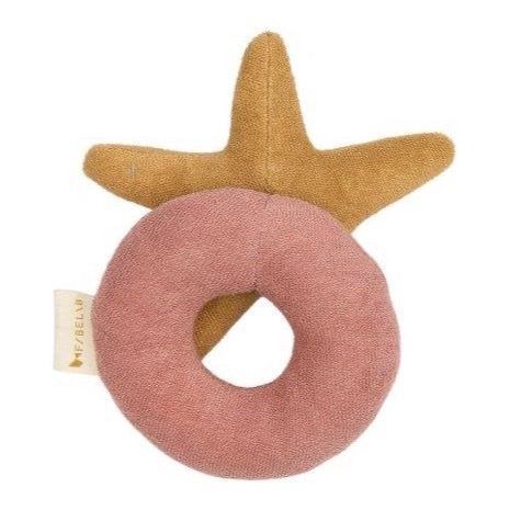 FABELAB RATTLE, STARFISH ASH ROSE