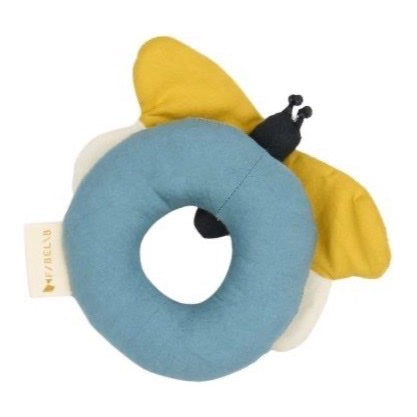 FABELAB RATTLE, BEE WHISPER WHITE