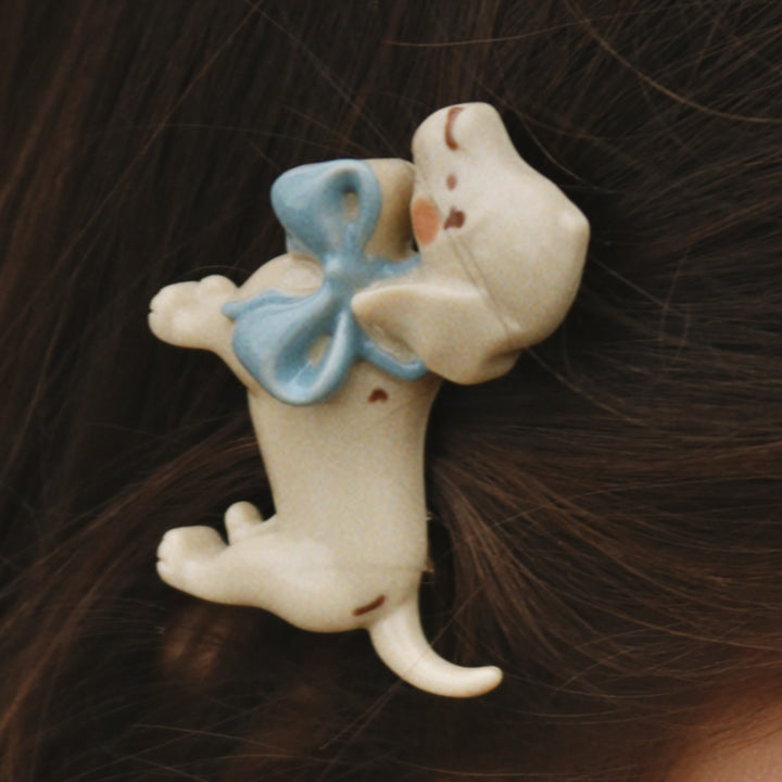 Konges Sløjd 2 Pack Puppy Hair Clip, Creme Brulee