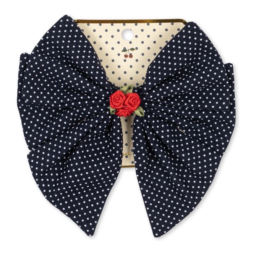 Konges Sløjd Rose Rouge Bow Hair Clip, Dot Nuit