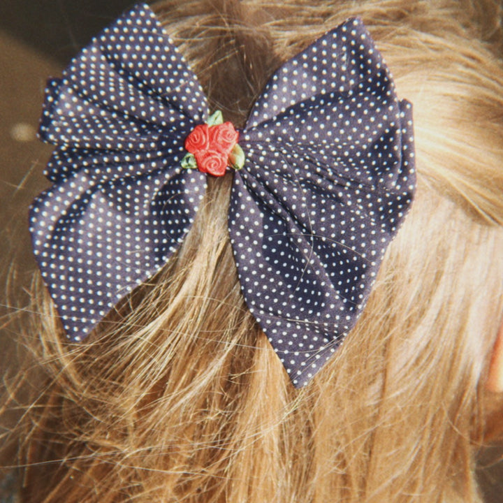 Konges Sløjd Rose Rouge Bow Hair Clip, Dot Nuit