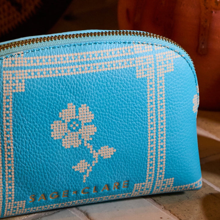 Sage &amp; Clare Bonny Cosmetic Pouch, Turquoise