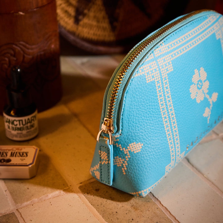 Sage &amp; Clare Bonny Cosmetic Pouch, Turquoise
