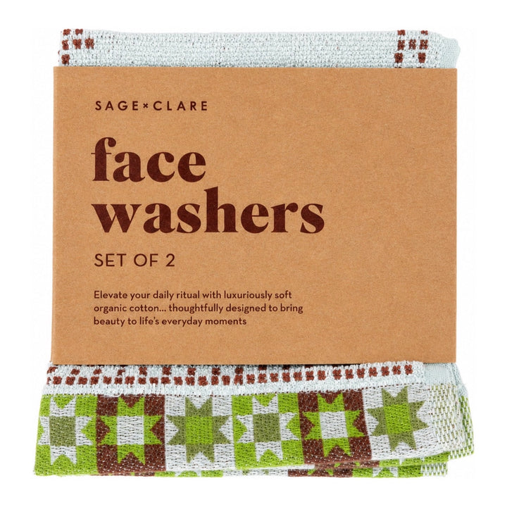 Sage &amp; Clare Bonny Face Washer Set, Fluorite