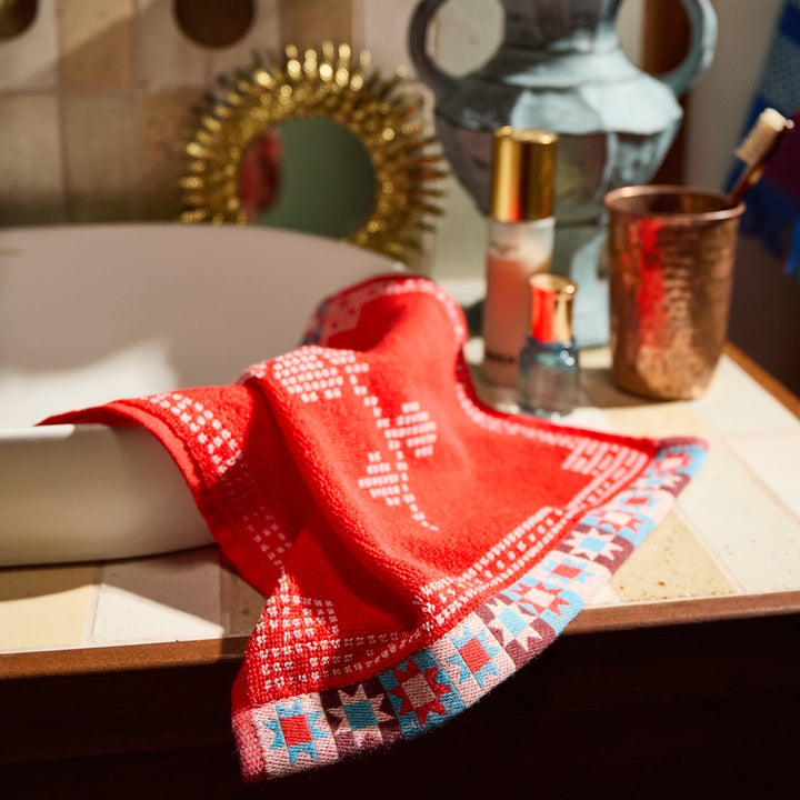 Sage &amp; Clare Bonny Face Washer Set, Poppy