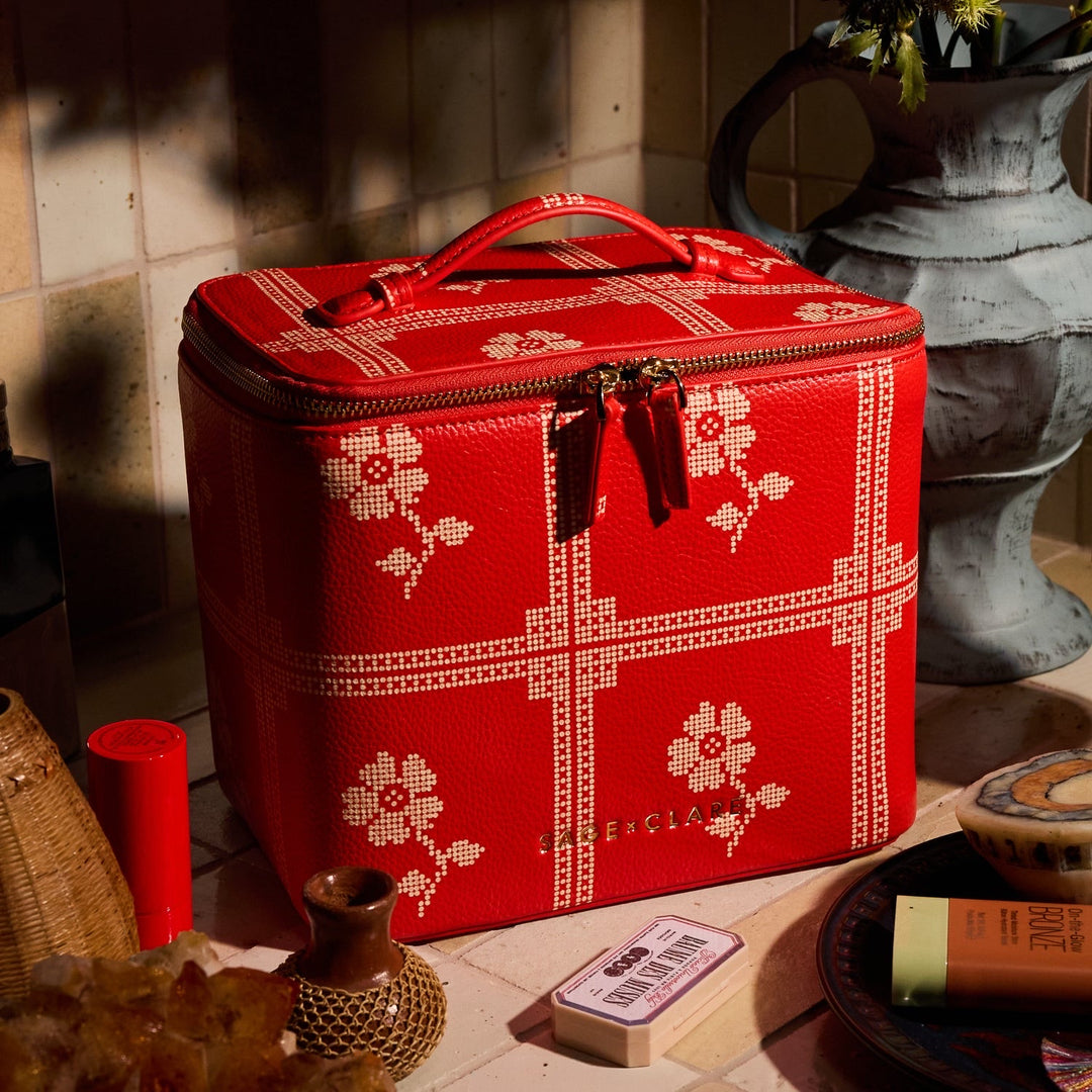Sage & Clare Bonny Medium Vanity Case, Poppy
