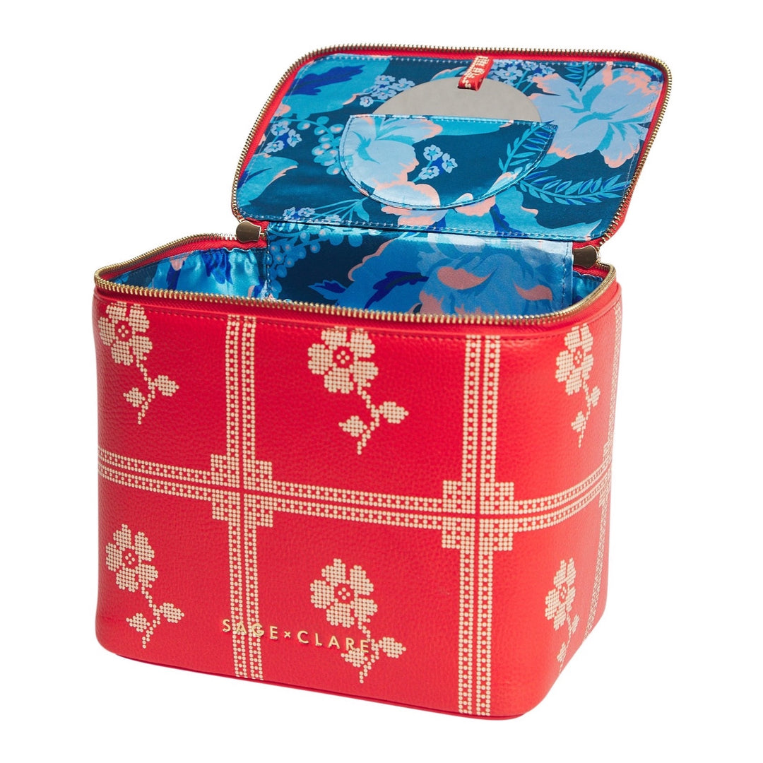 Sage &amp; Clare Bonny Medium Vanity Case, Poppy