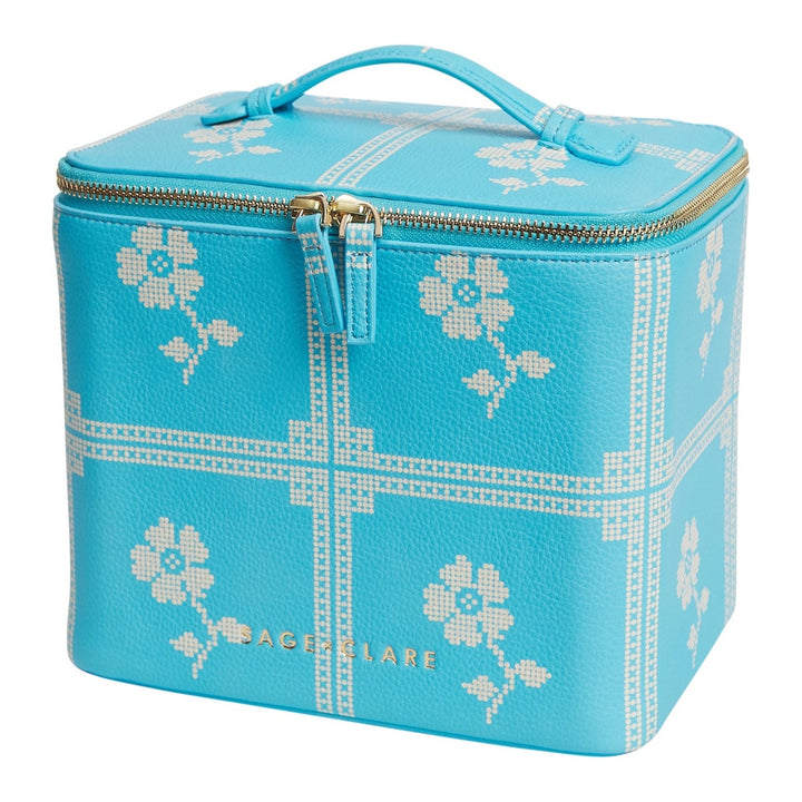 Sage &amp; Clare Bonny Medium Vanity Case, Turquoise
