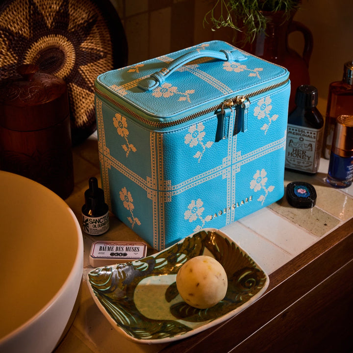 Sage &amp; Clare Bonny Medium Vanity Case, Turquoise