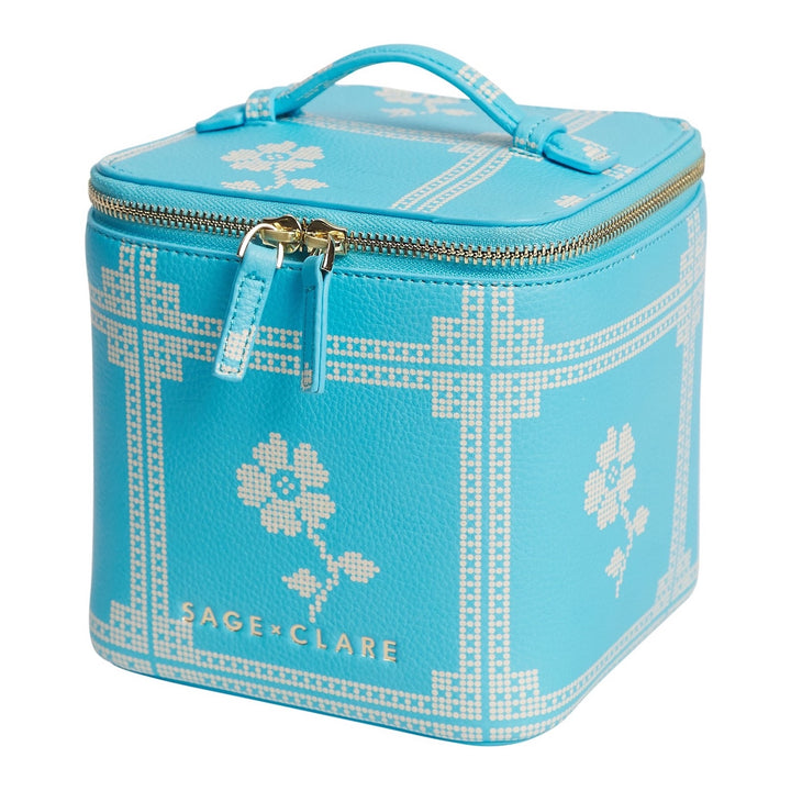 Sage &amp; Clare Bonny Small Vanity Case, Turquoise