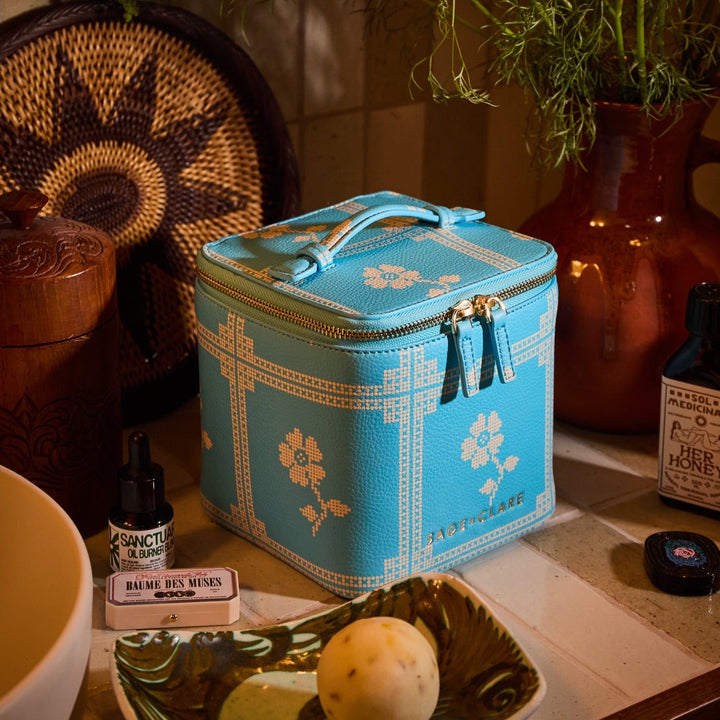 Sage &amp; Clare Bonny Small Vanity Case, Turquoise