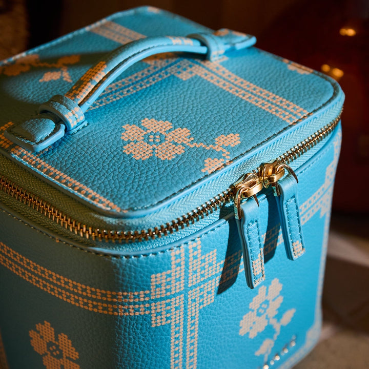 Sage &amp; Clare Bonny Small Vanity Case, Turquoise