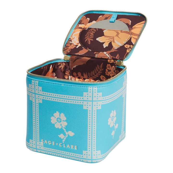 Sage &amp; Clare Bonny Small Vanity Case, Turquoise