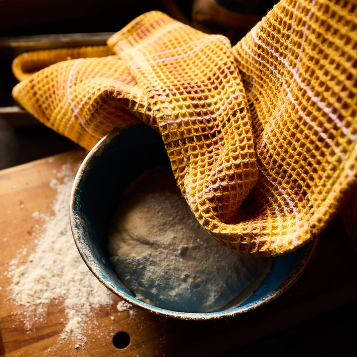 Sage &amp; Clare Frances Waffle Tea Towel, Ochre