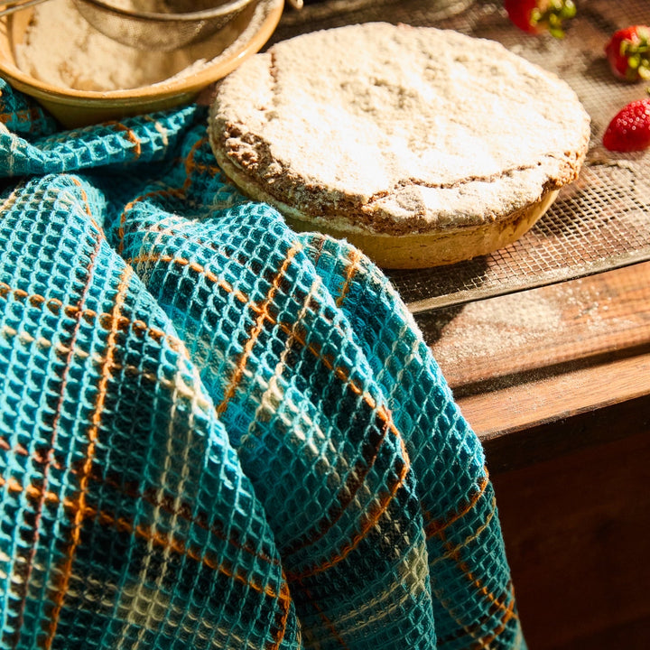 Sage &amp; Clare Frances Waffle Tea Towel, Turquoise