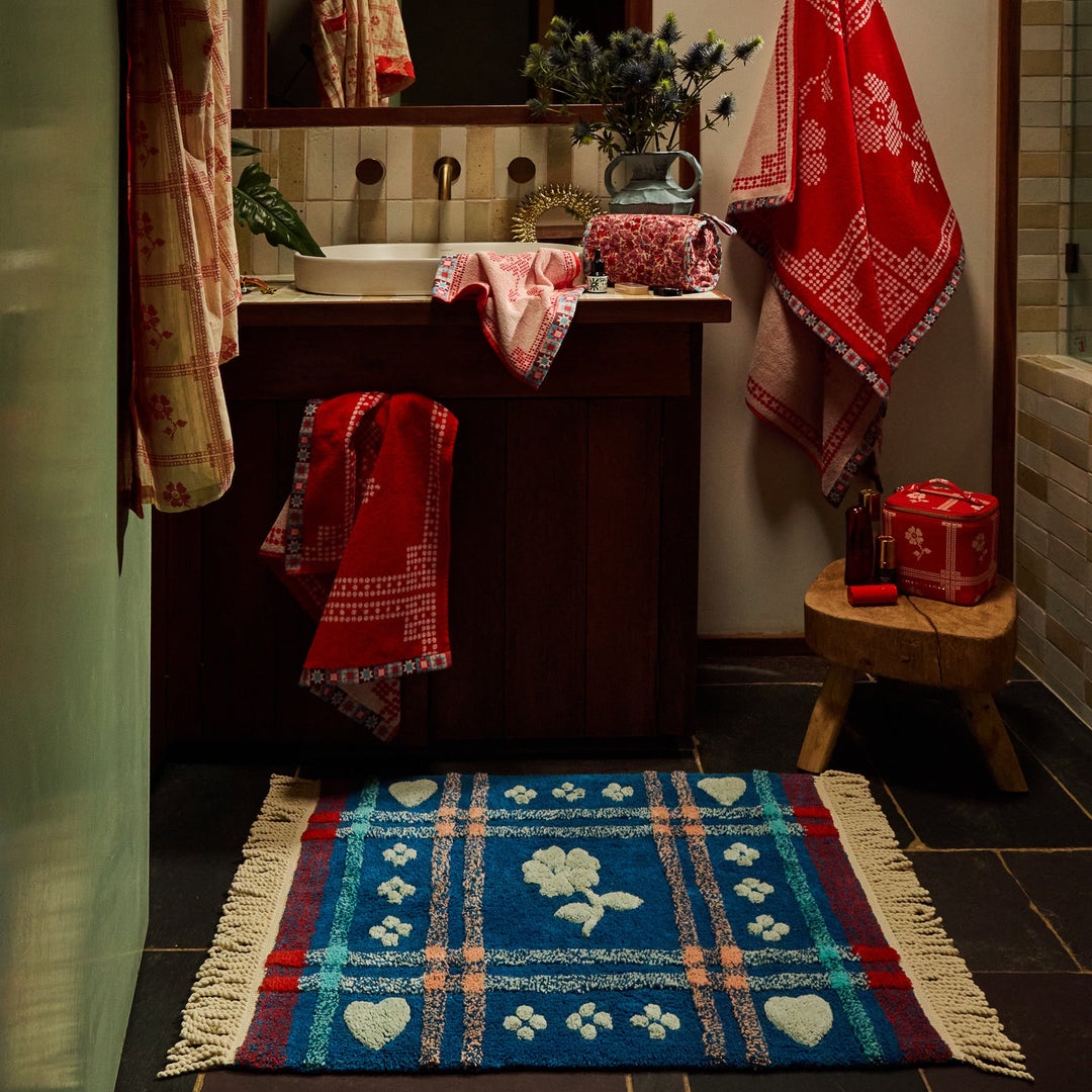 Sage & Clare Josephine Bath Mat, Blue Bell