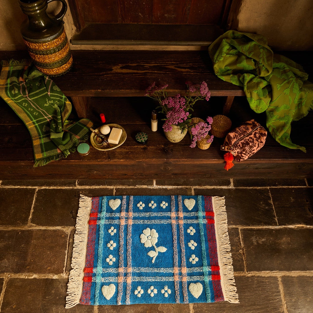Sage &amp; Clare Josephine Bath Mat, Blue Bell