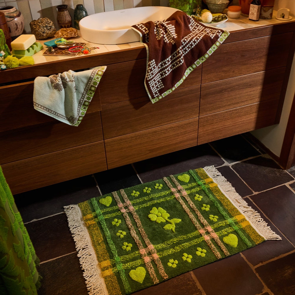 Sage & Clare Josephine Bath Mat, Hunter Green
