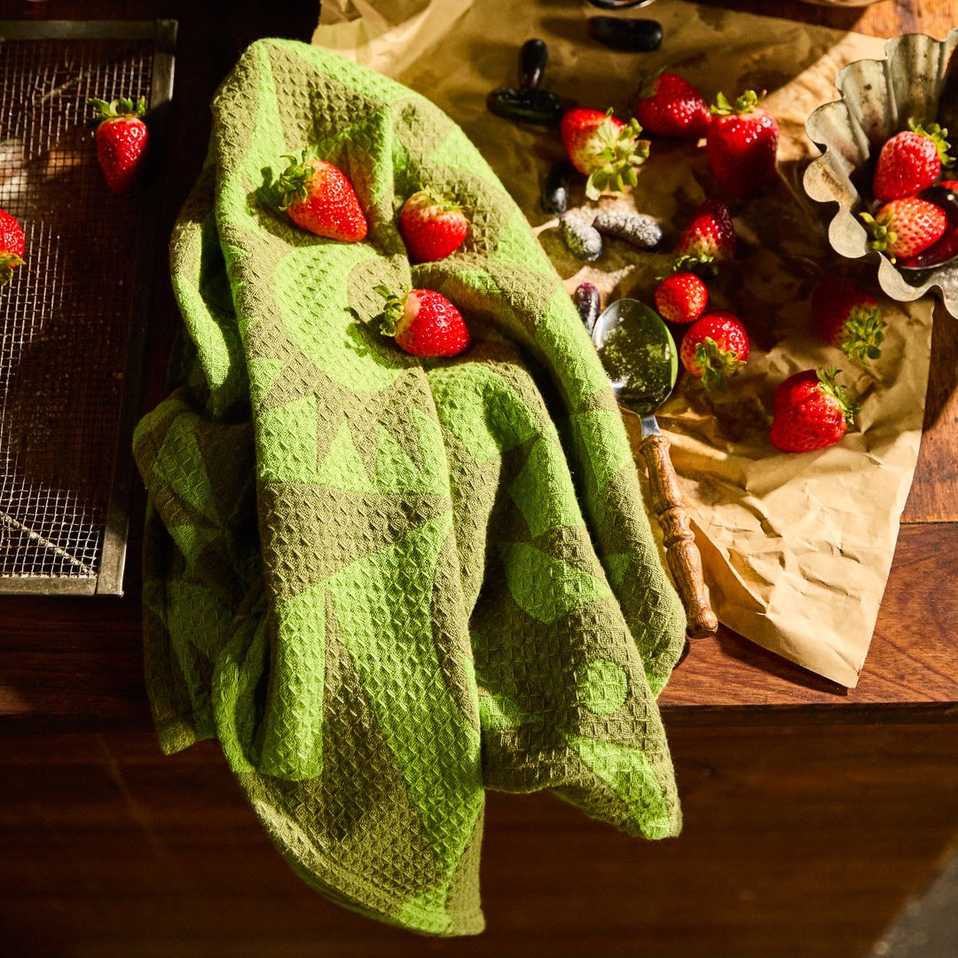 Sage & Clare Nora Tea Tea Towel, Cactus Green