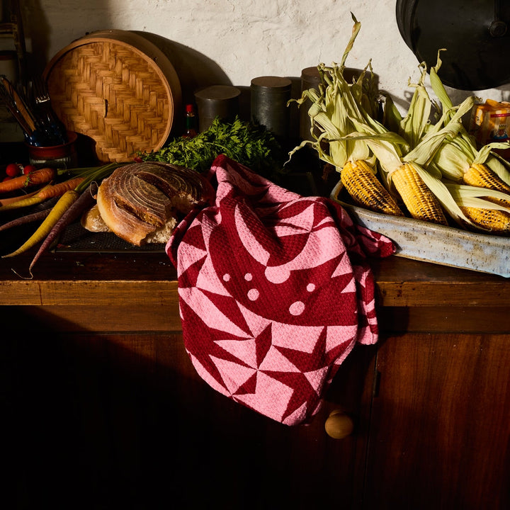 Sage &amp; Clare Nora Tea Tea Towel, Dahlia