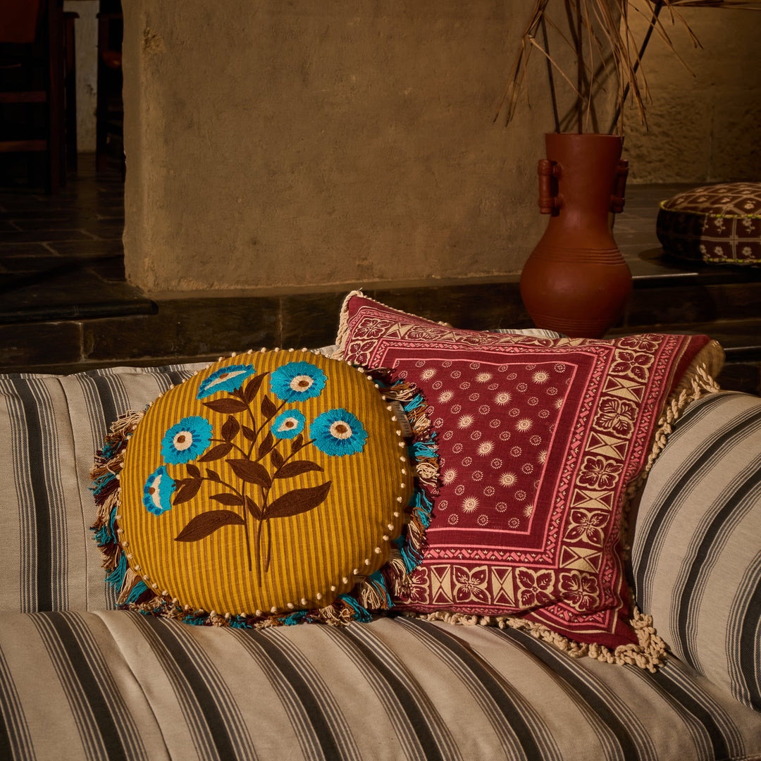 Sage &amp; Clare Odessa Reversible Cushion, Poppy