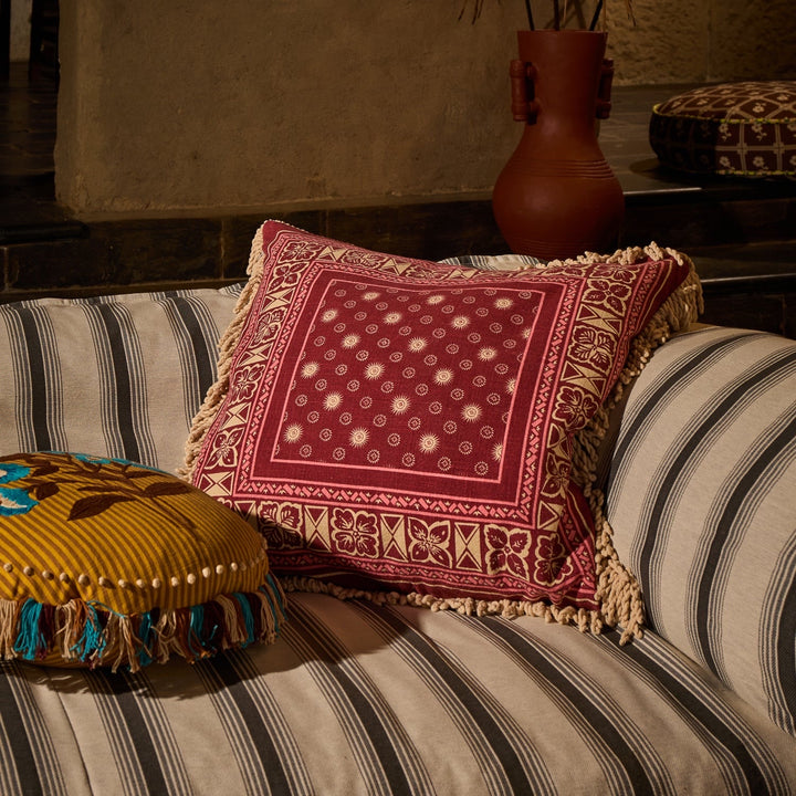 Sage &amp; Clare Odessa Reversible Cushion, Poppy