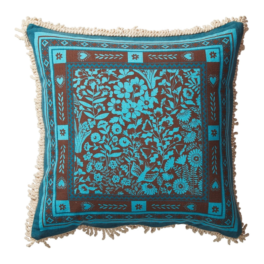 Sage &amp; Clare Odessa Reversible Cushion, Turquoise