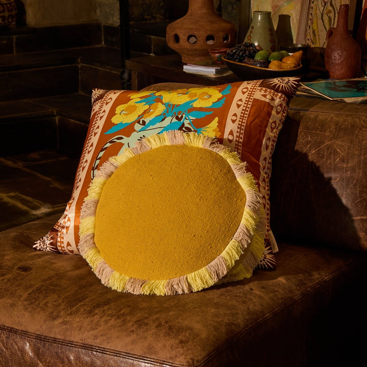 Sage &amp; Clare Reese Round Cushion, Ochre
