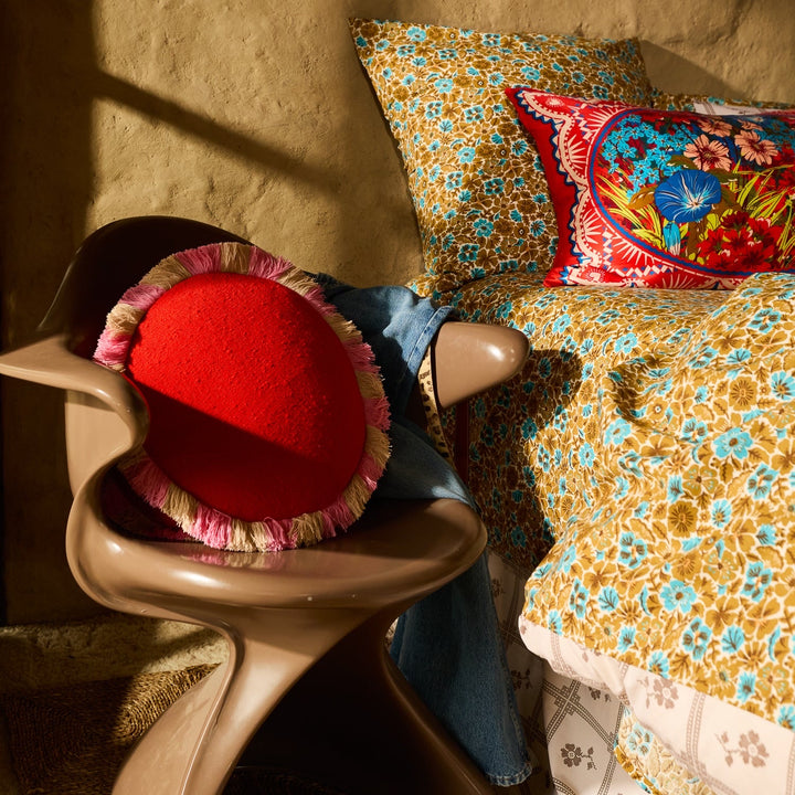 Sage &amp; Clare Reese Round Cushion, Poppy