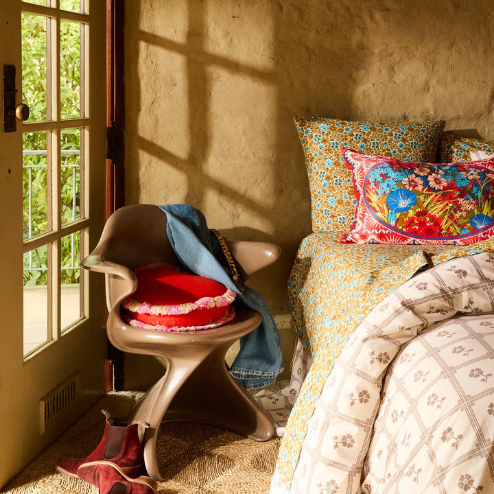 Sage &amp; Clare Reese Round Cushion, Poppy
