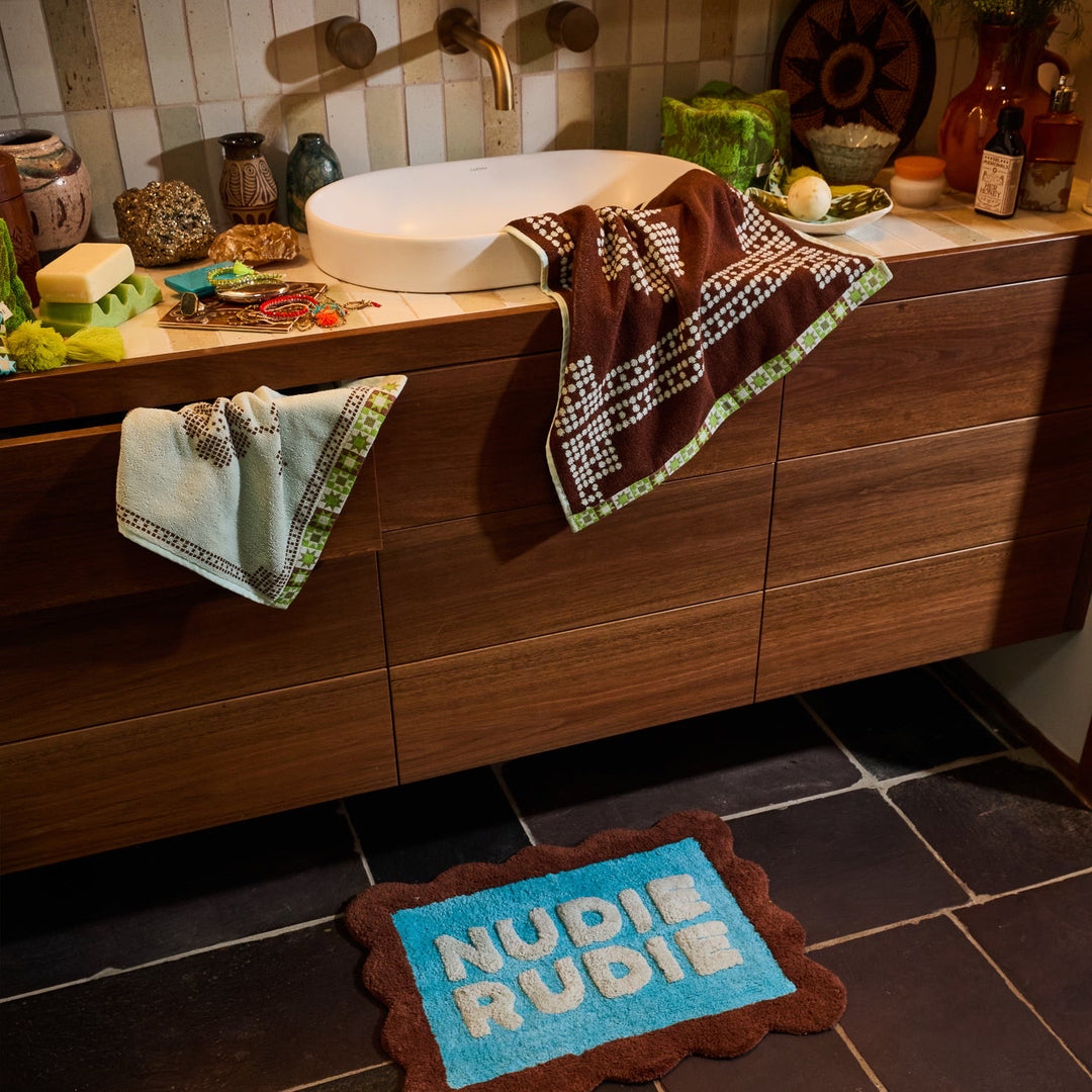 Sage &amp; Clare Romy Nudie Bath Mat Mini, Turquoise