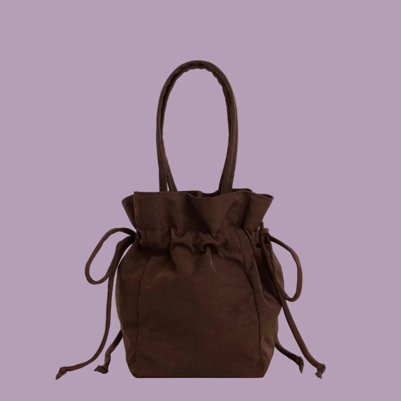 BAGGU NYLON DRAWSTRING BAG, COFFEE