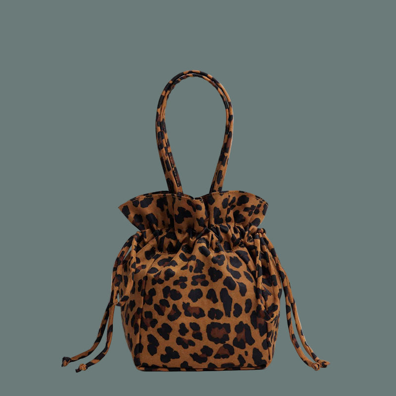 BAGGU NYLON DRAWSTRING BAG, LEOPARD
