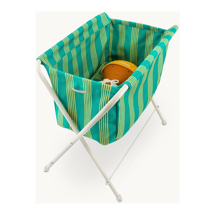GOMMU BIG STRIPED MOSES BASKET, GREEN