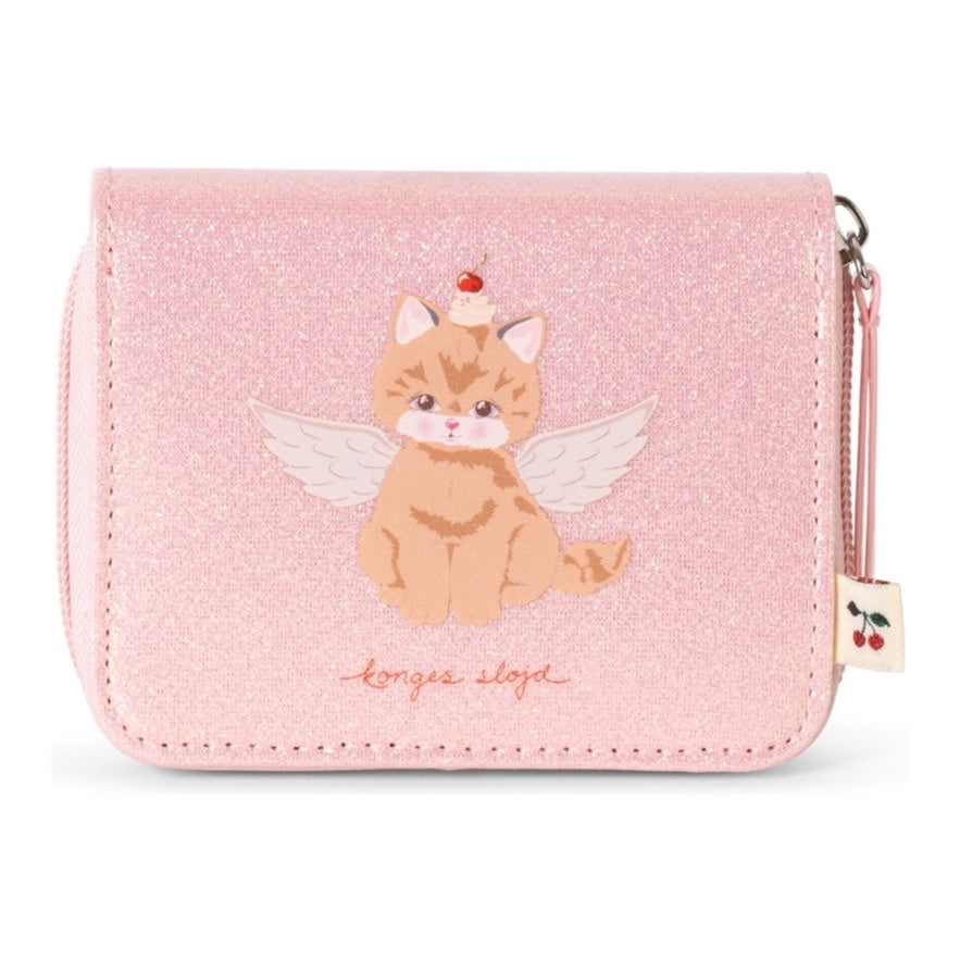 Konges Sløjd Cat Wallet, Cerise Glitter Pink