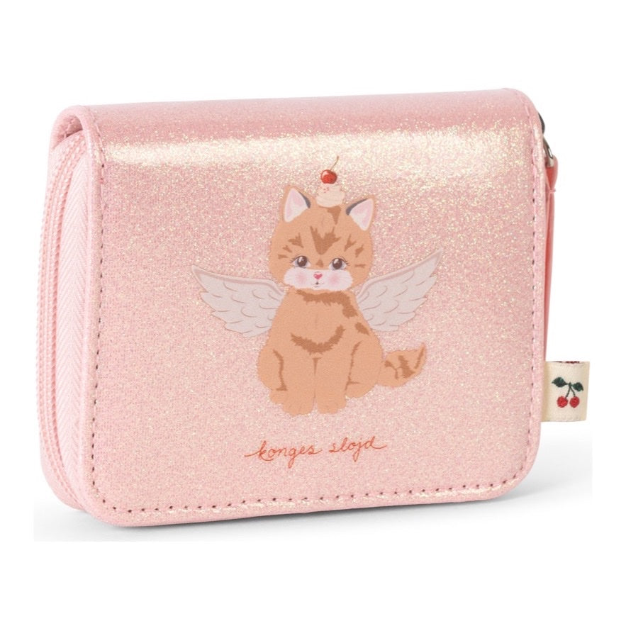 Konges Sløjd Cat Wallet, Cerise Glitter Pink