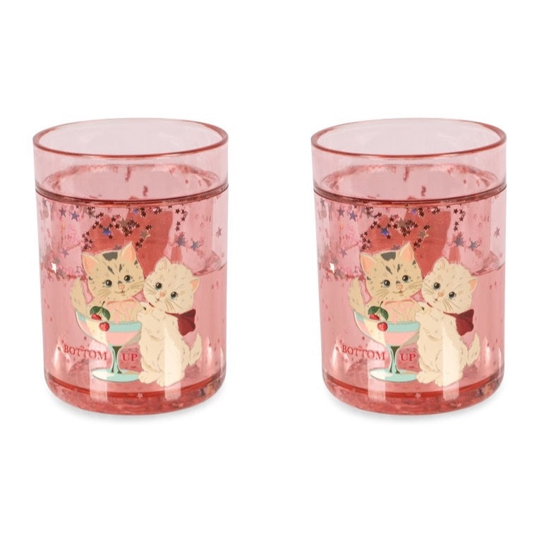 Konges Sløjd 2 Pack Glitter Cups, Rose Cat