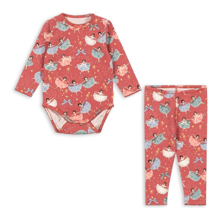 Konges Sløjd Basic Body/Pants Set GOTS, Bow Ballerina Blush