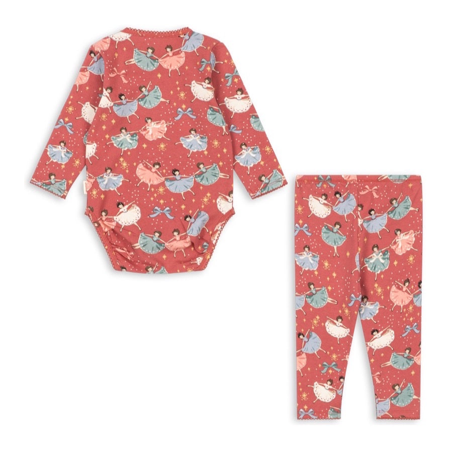 Konges Sløjd Basic Body/Pants Set GOTS, Bow Ballerina Blush