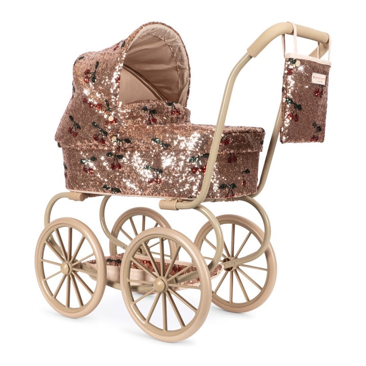 Konges Sløjd Sparkly Minnie Doll Pram, Cherry Sequin