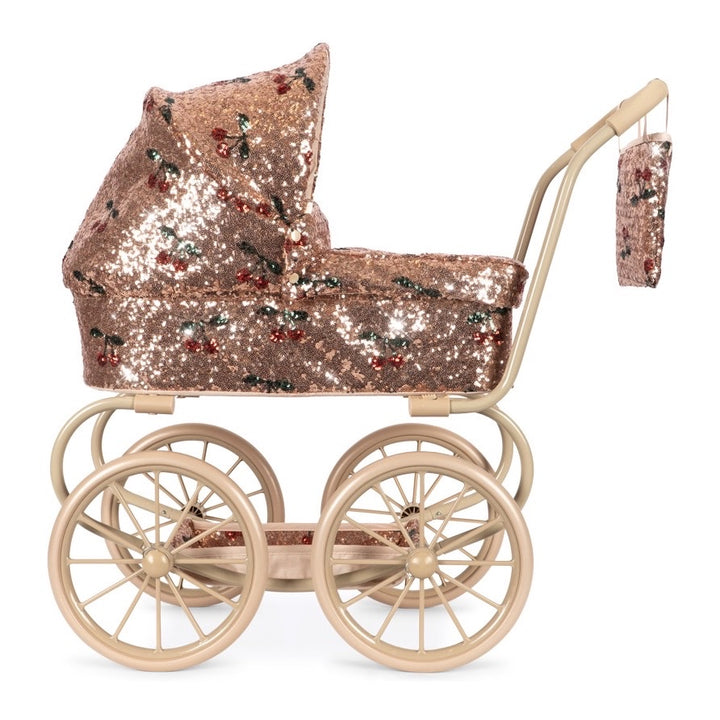 Konges Sløjd Sparkly Minnie Doll Pram, Cherry Sequin