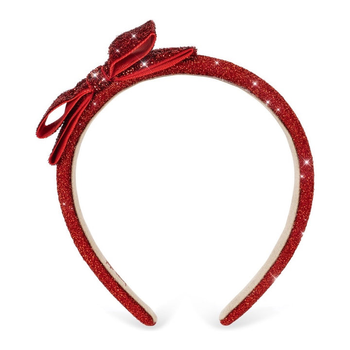 Konges Sløjd Velvet Bow Hairbrace, Red Glitter