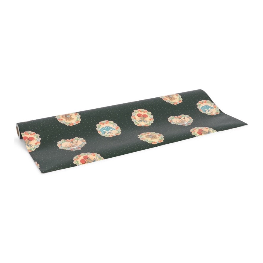 Konges Sløjd Wrapping Paper, Deer Diary Green