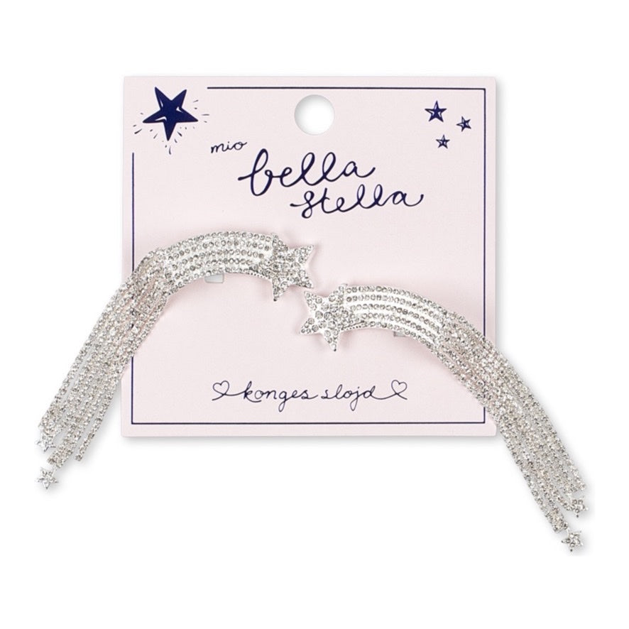 Konges Sløjd 2 Pack Sparkly Star Hairclip, Silver Mix