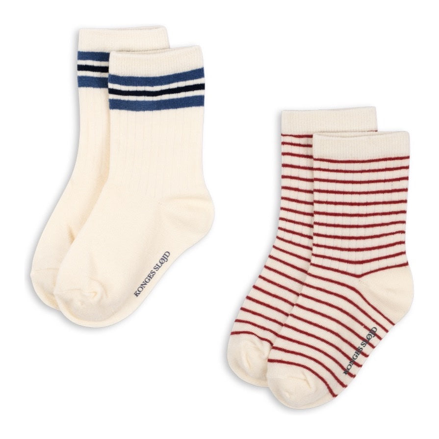 Konges Sløjd 2 Pack Act Socks, Off White